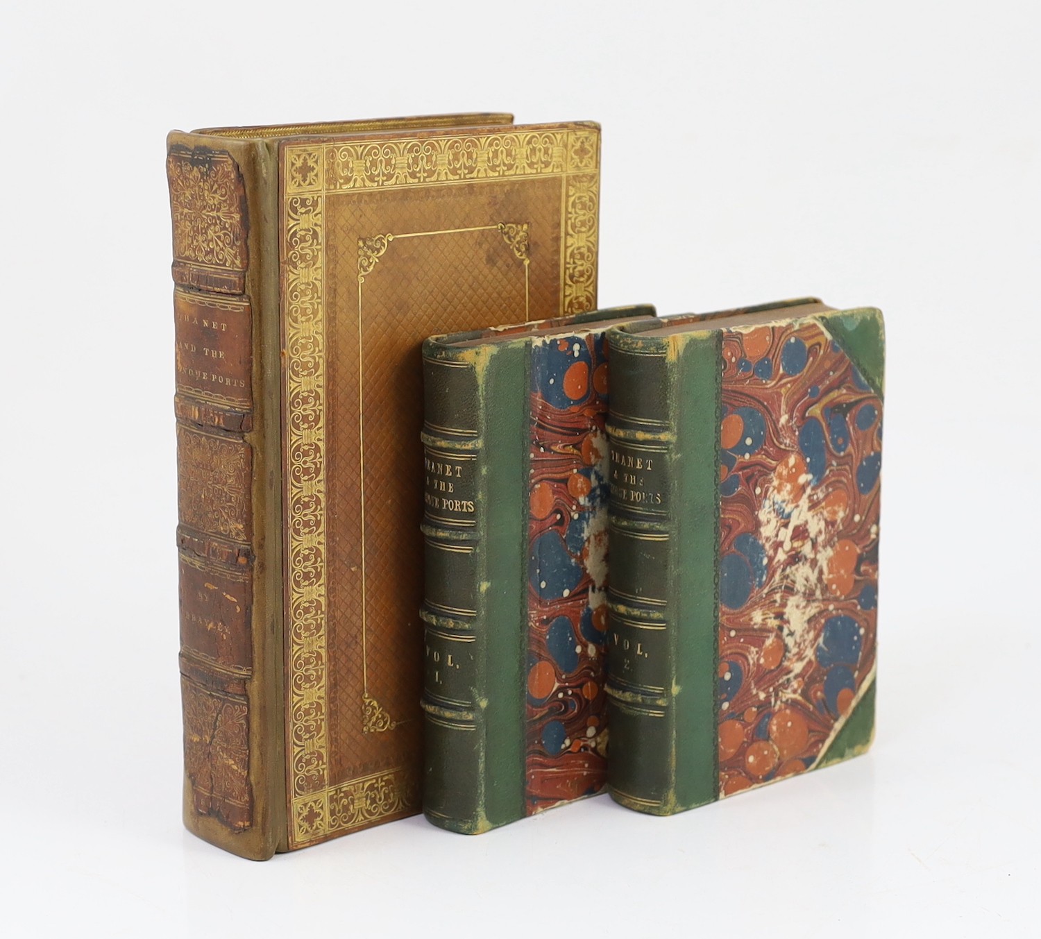 KENT: Brayley, Edward Wedlake - Delineations, Historical and Topographical, of the Isle of Thanet and the Cinque Ports ... 2 vols. (bound as one). pictorial engraved and printed titles, a map and 105 plates